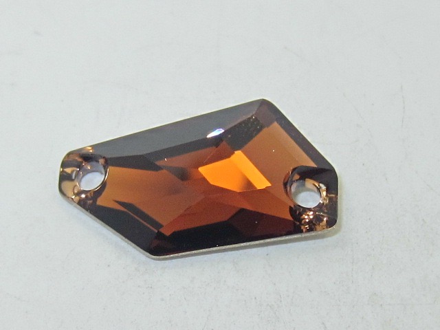 1pc. DE-ART 23x13mm SMOKE TOPAZ SEW ON FLATBACK European Rhinestones